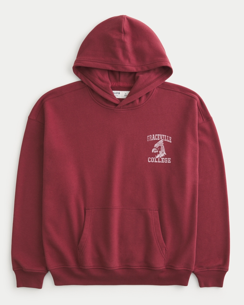 locker sitzender hoodie mit graceville college-muster
