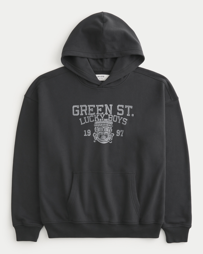locker sitzender hoodie mit graceville college-muster
