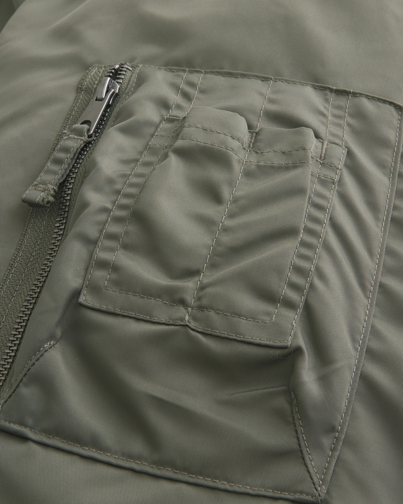 fliegerjacke mit reißverschluss und kunstpelzbesatz