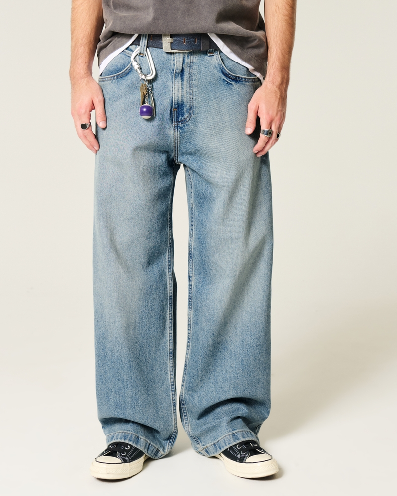 verwaschene schwarze super loose jeans
