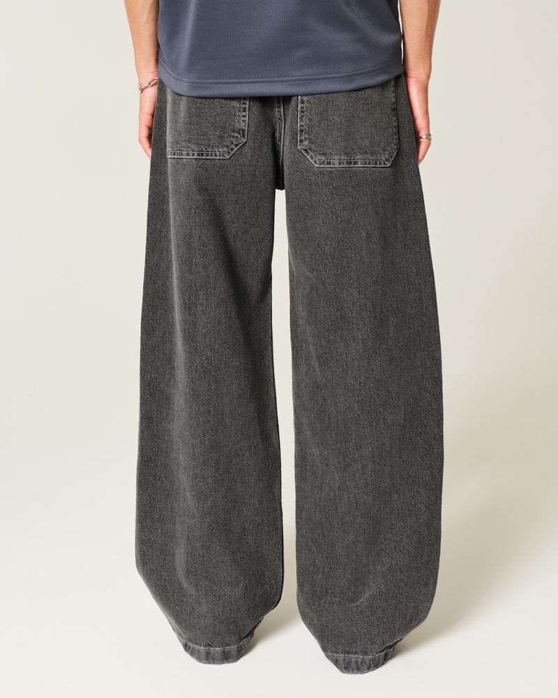 verwaschene schwarze super loose jeans