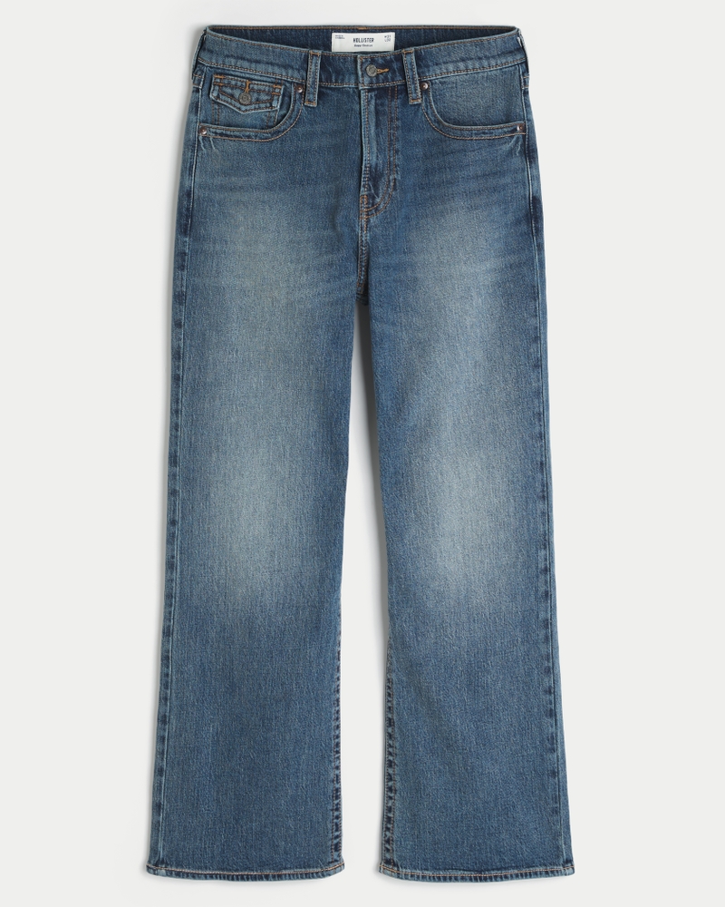 schwarze gewaschene bootcut-jeans mit aufgesetzten taschen