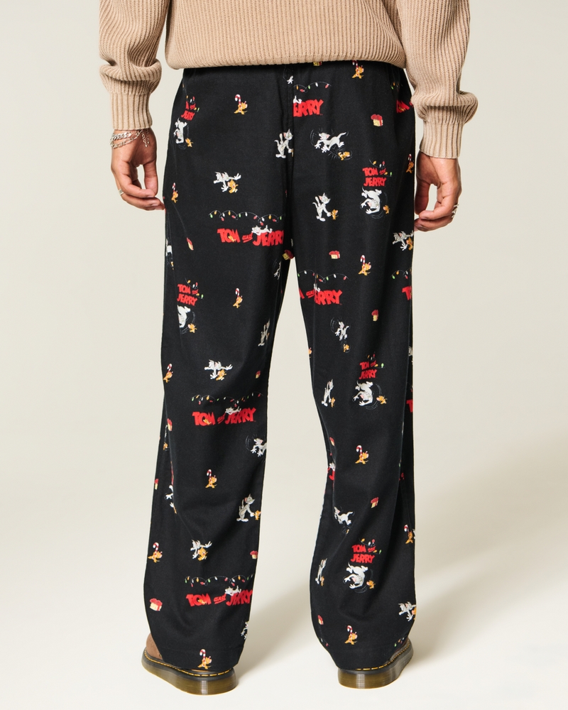 lange flanell-pyjamahose mit tom-und-jerry-muster
