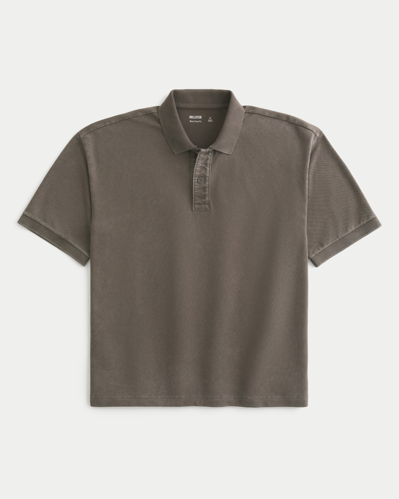 poloshirt mit quadratischem schnitt und kurzer waschung
