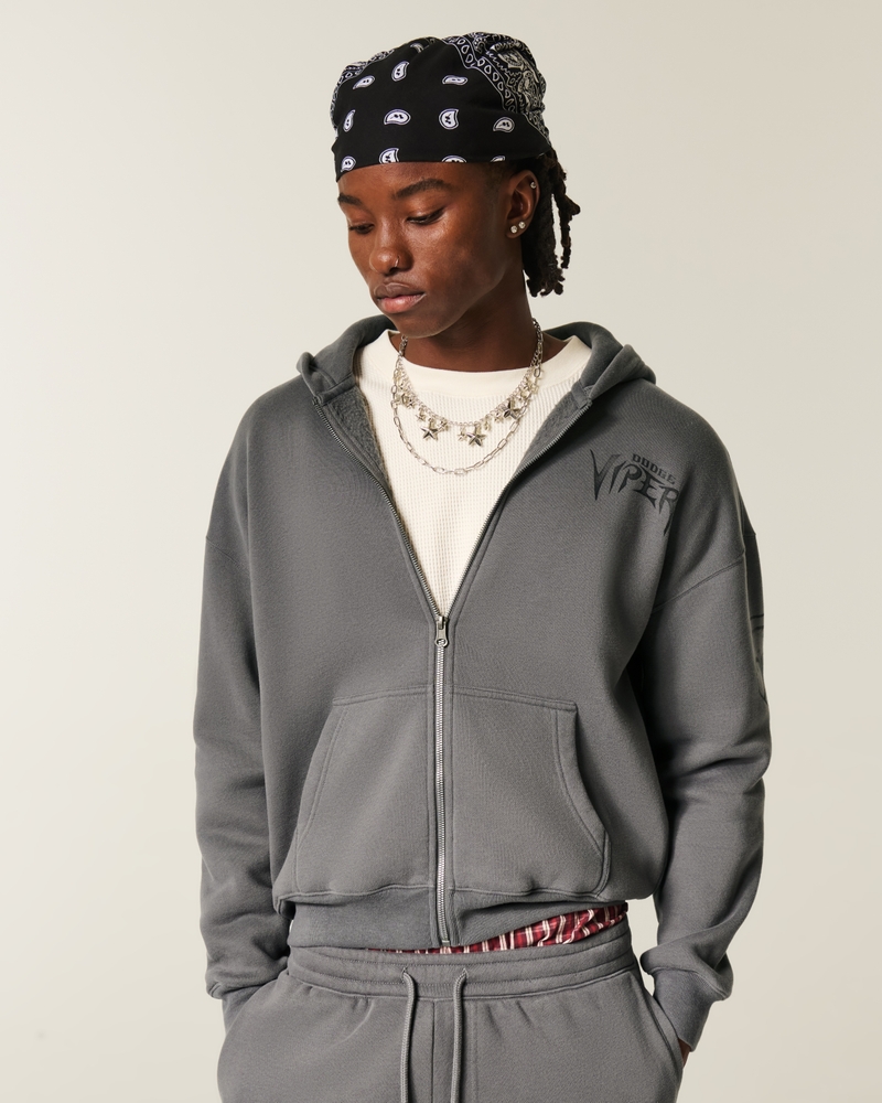 hoodie mit leopardenmuster im dodge hellcat-stil kastenförmig geschnitten