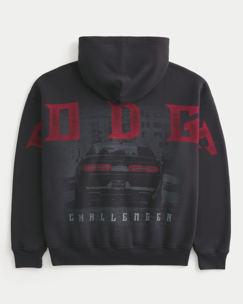 hoodie mit leopardenmuster im dodge hellcat-stil kastenförmig geschnitten