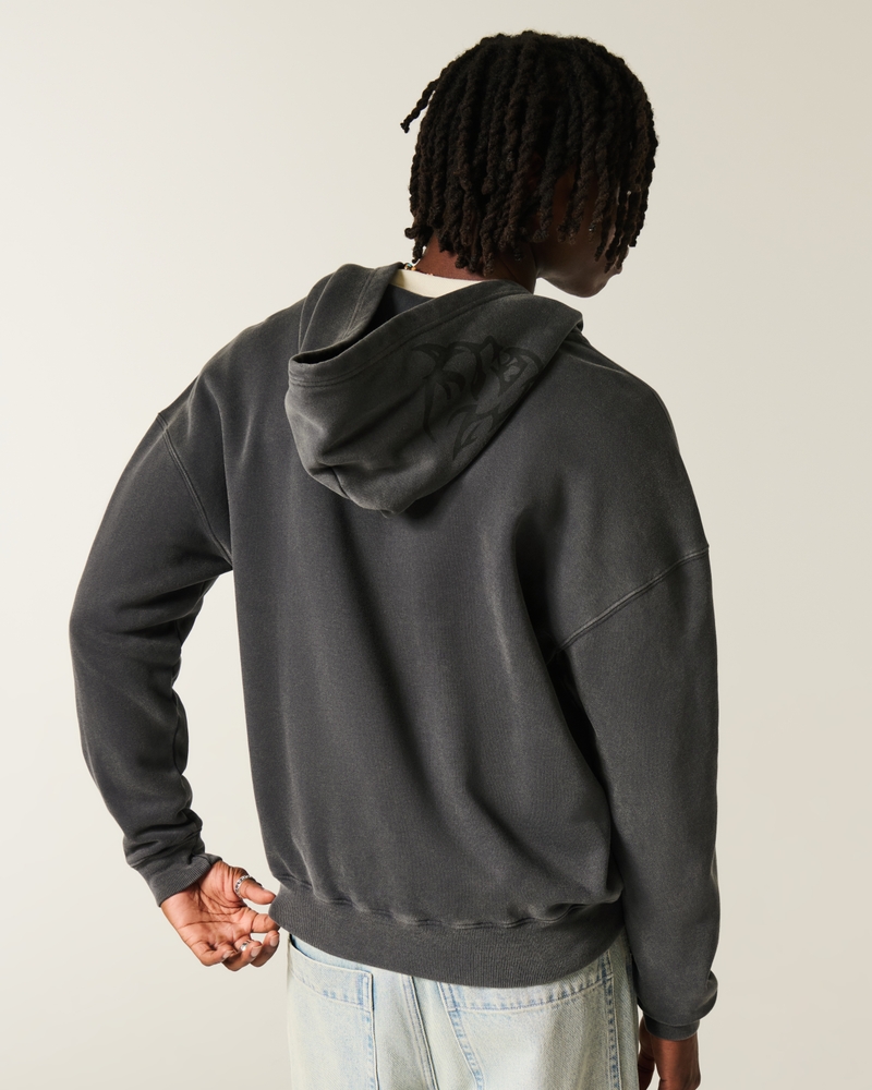 hoodie mit leopardenmuster im dodge hellcat-stil kastenförmig geschnitten