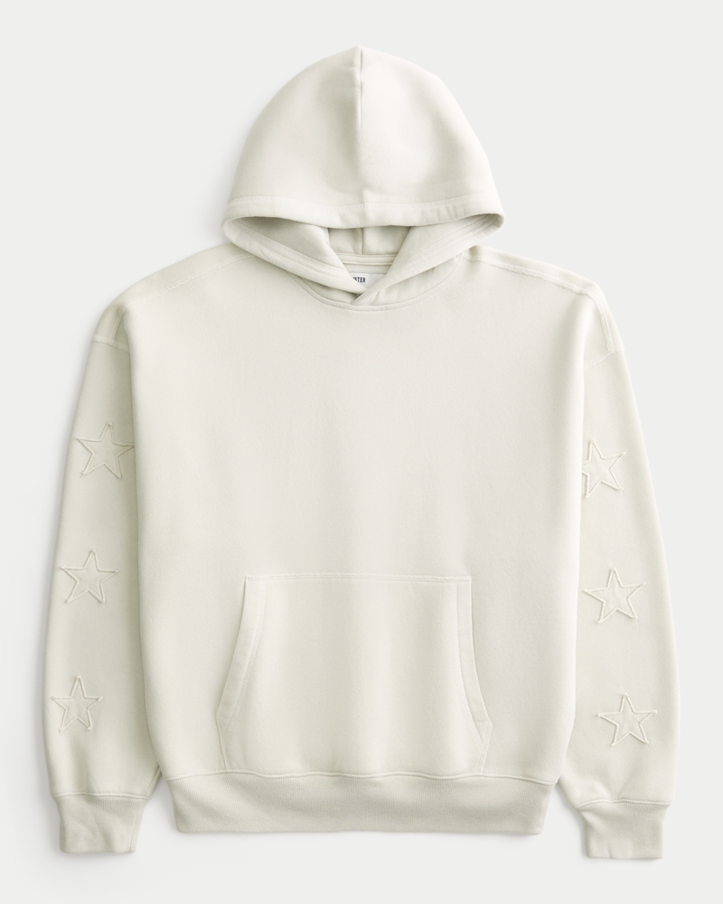 kapuzenpullover im taschenstil mit kordelzug und sternenapplikation