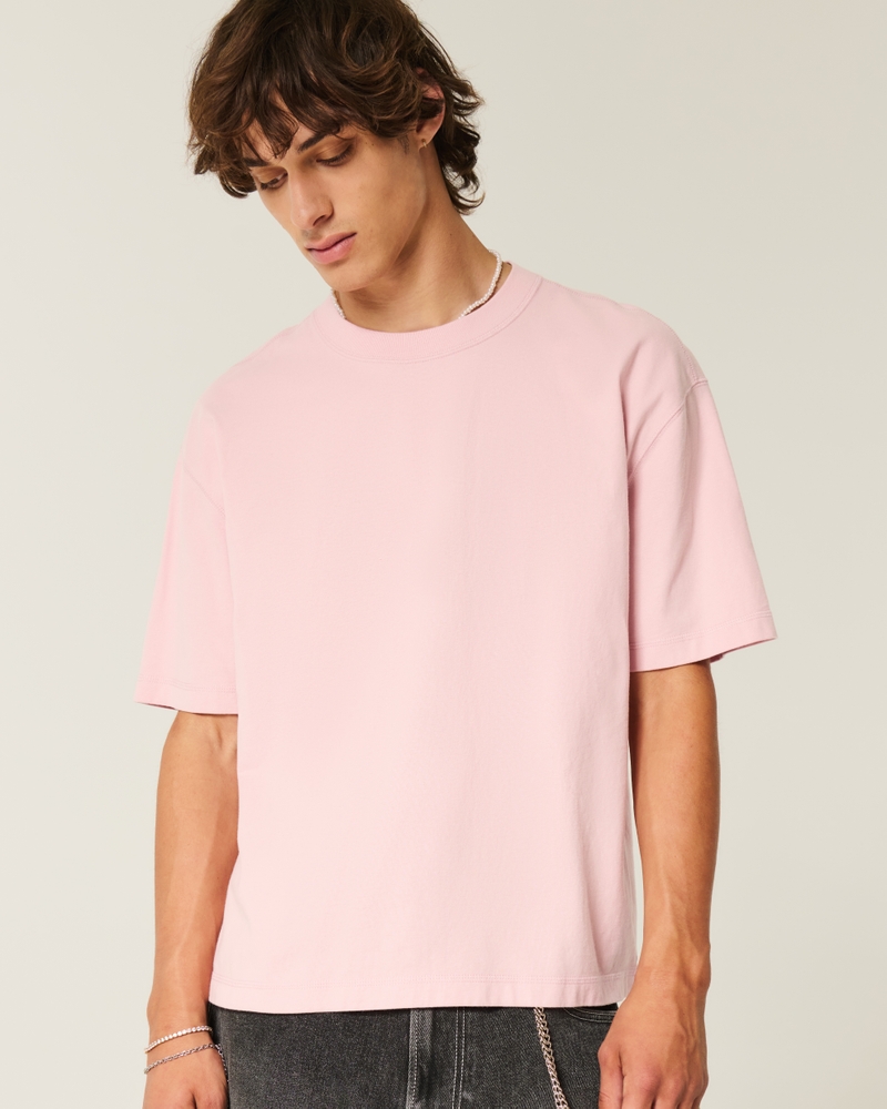 dickes kurzes t-shirt mit quadratischem rundhalsausschnitt