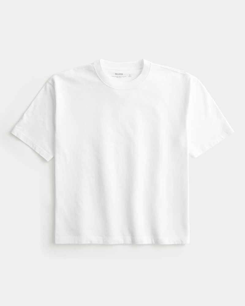 dickes kurzes t-shirt mit quadratischem rundhalsausschnitt