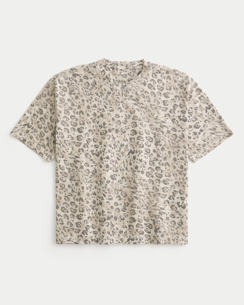 dickes kurzes t-shirt mit quadratischem rundhalsausschnitt