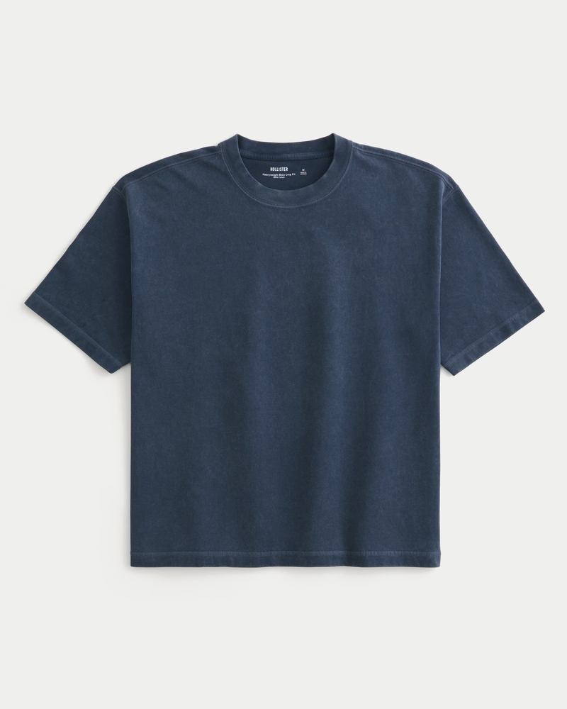 dickes kurzes t-shirt mit quadratischem rundhalsausschnitt