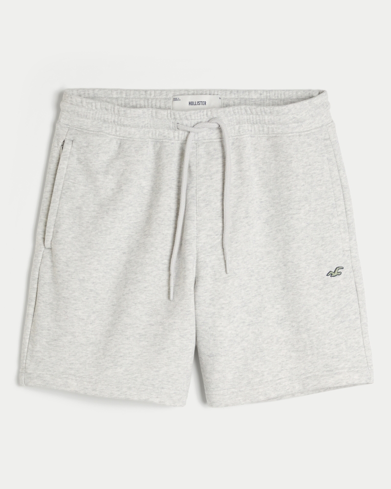 knielange shorts aus frottee mit muster