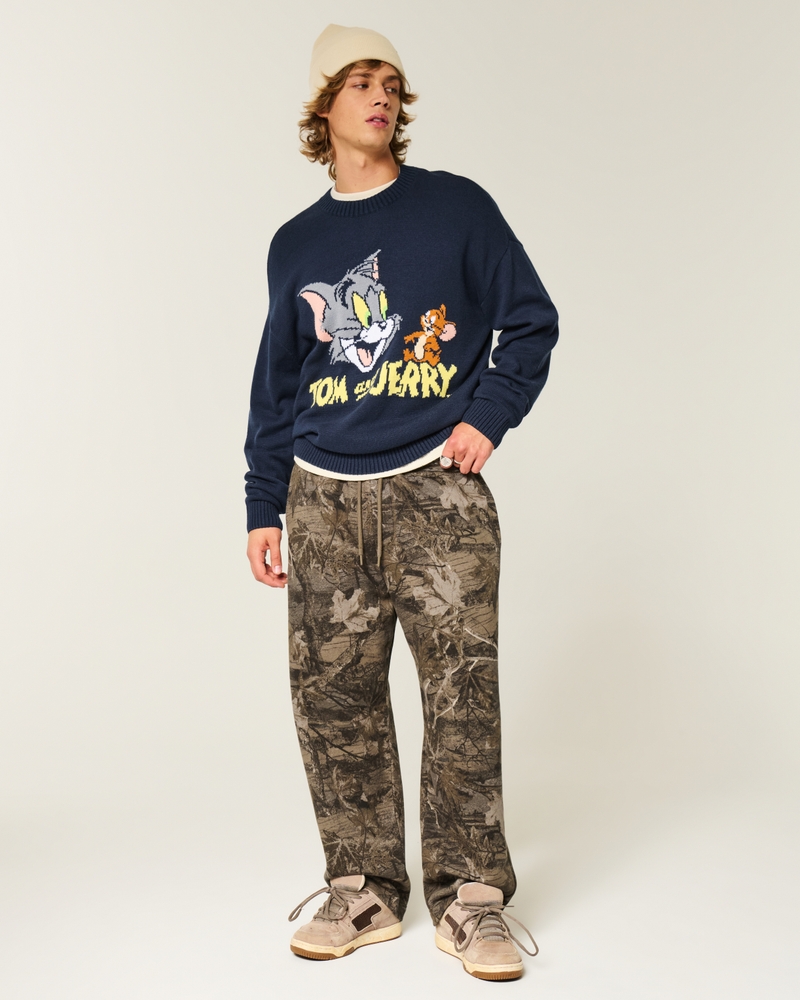 dodge challenger gemusterter pullover mit quadratischem rundhalsausschnitt