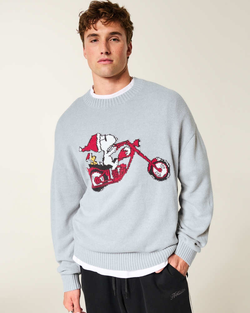 dodge challenger gemusterter pullover mit quadratischem rundhalsausschnitt