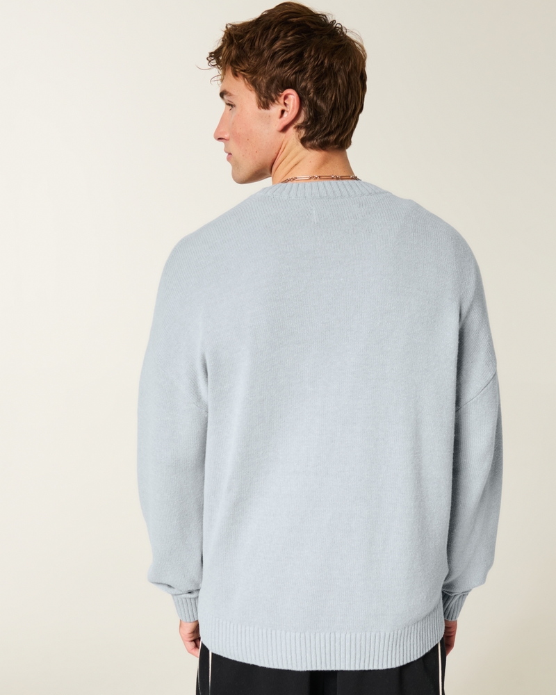 dodge challenger gemusterter pullover mit quadratischem rundhalsausschnitt