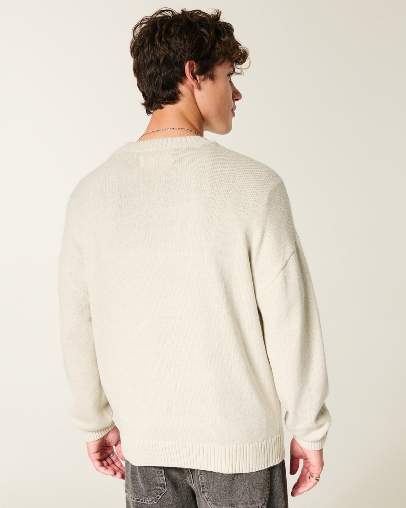 rundhalspullover mit quadratischem snoopy-muster