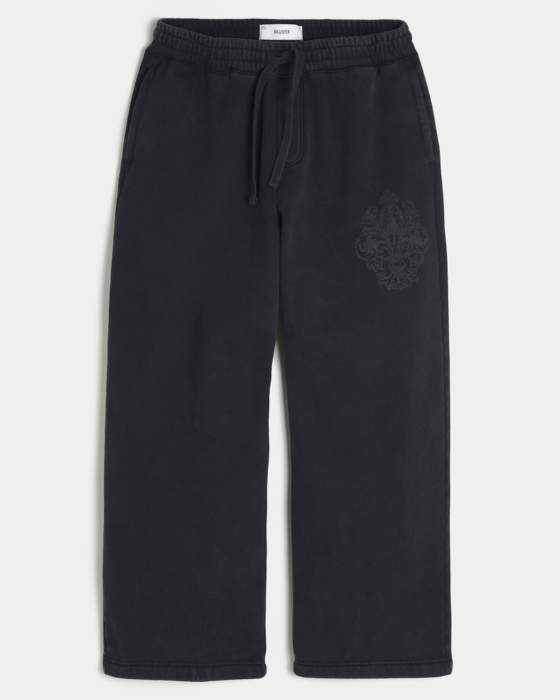 extra-weite jogginghose mit los-angeles-muster und gesäßtaschen