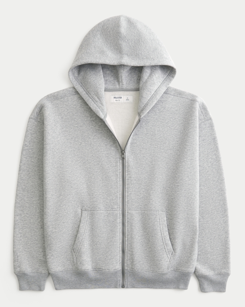 kapuzenpullover mit sternenmuster und reißverschluss in quadratischer passform