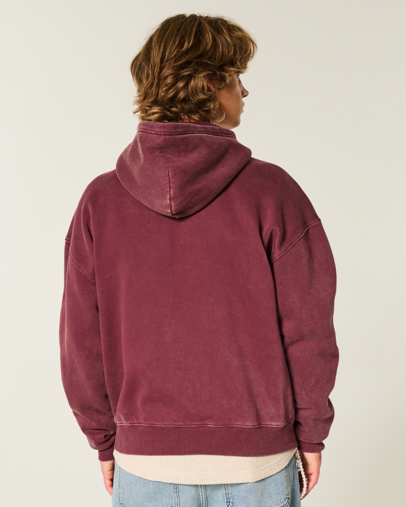 kapuzenpullover mit sternenmuster und reißverschluss in quadratischer passform
