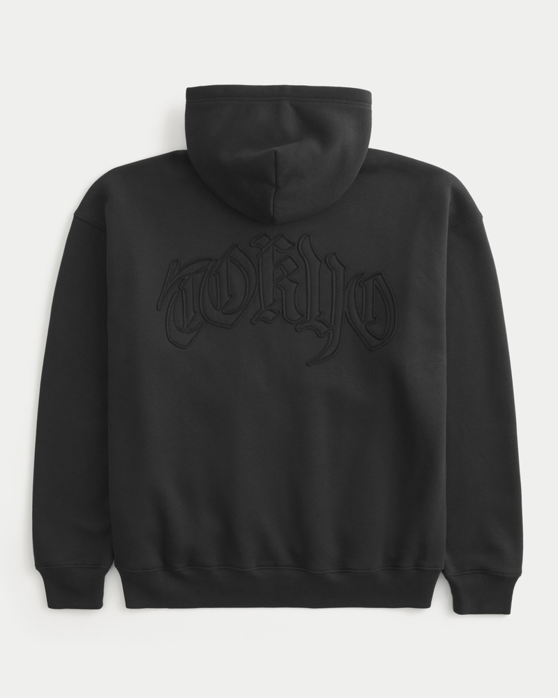 kapuzenpullover mit sternenmuster und reißverschluss in quadratischer passform
