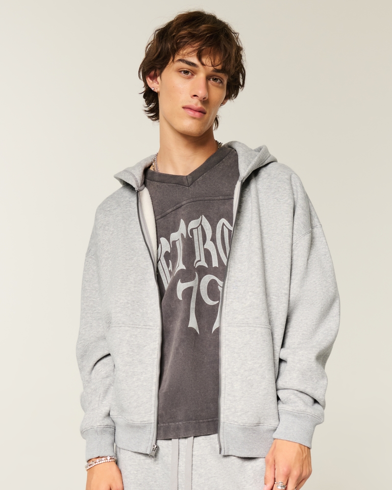 kapuzenpullover mit reißverschluss und muster „no fear