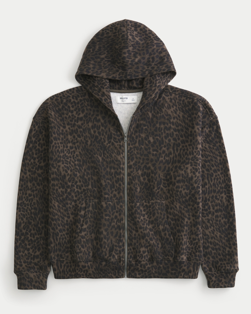 kapuzenpullover mit reißverschluss und muster „no fear