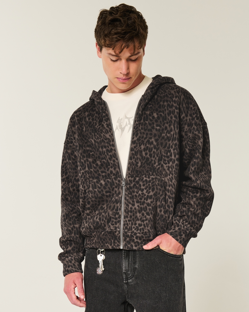 kapuzenpullover mit reißverschluss und muster „no fear