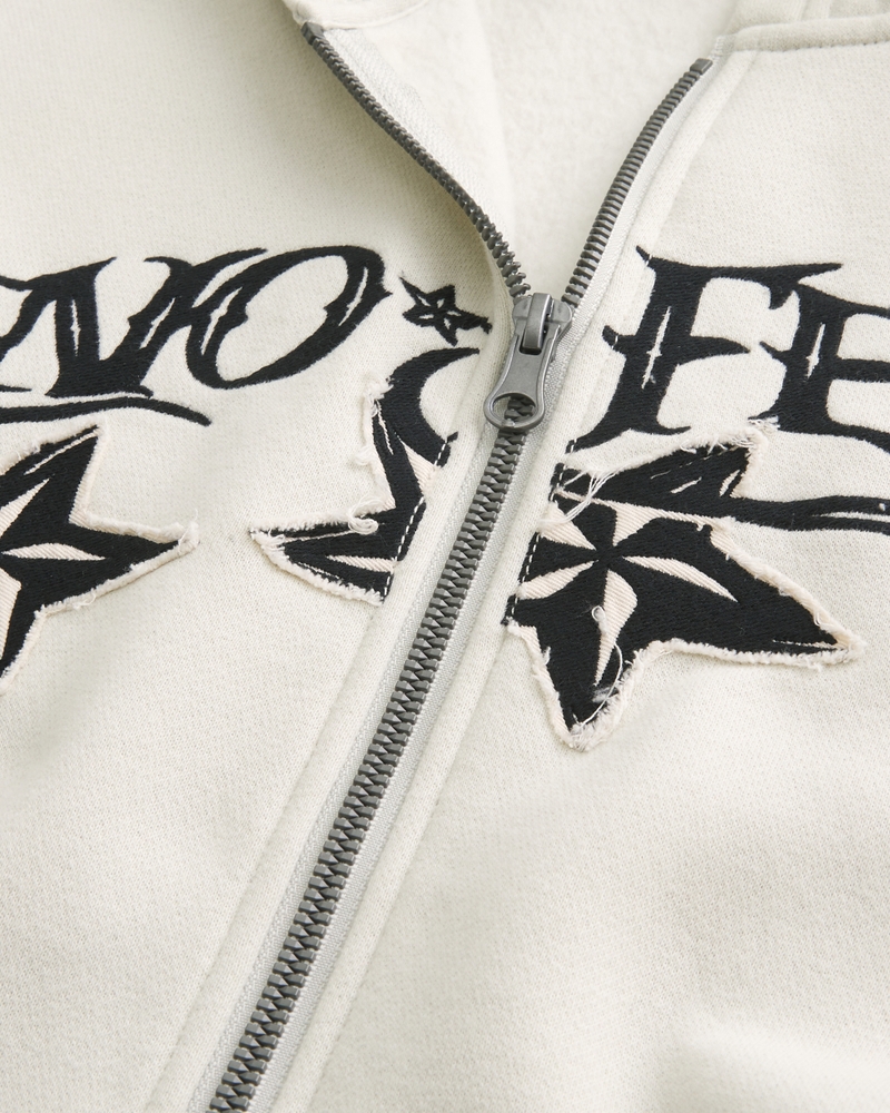 kapuzenpullover mit reißverschluss und muster „no fear